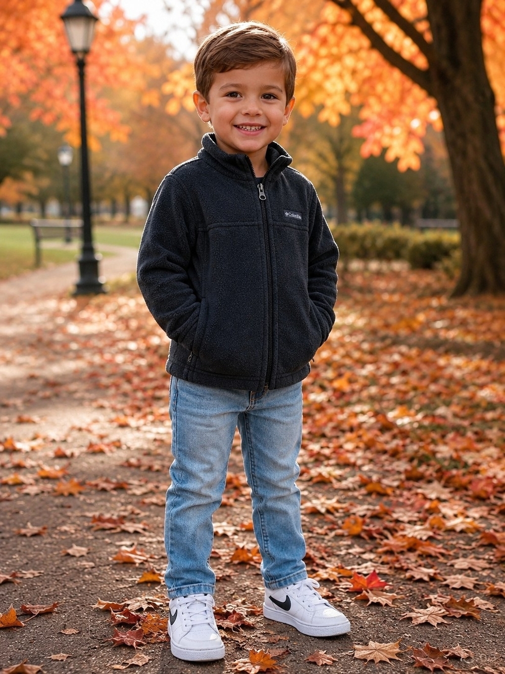 Columbia Kids' Black Fleece Jacket - Cozy Full-Zip Coat